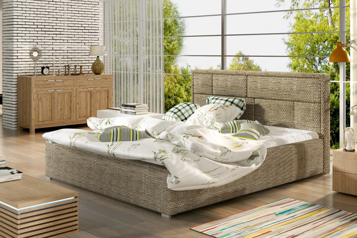BEATA 160x200 čalouněná postel s dřevěným roštem