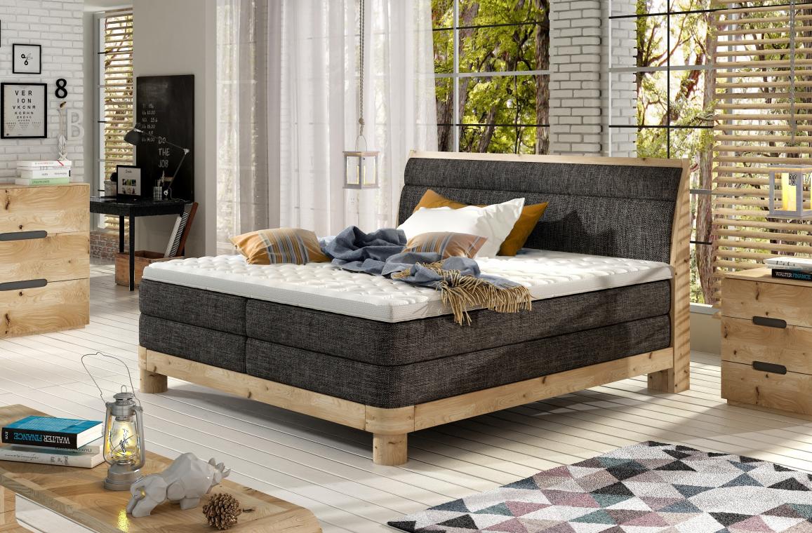 CARILLO kvalitní boxspring postel v dřevěném rámu | 3 rozměry