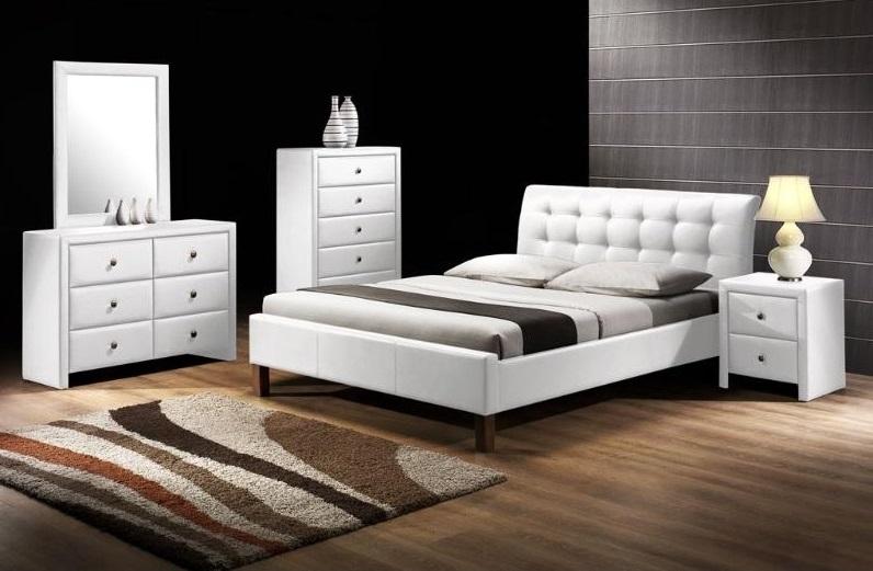SAMARA moderní bílá čalouněná postel 160x200 s roštem