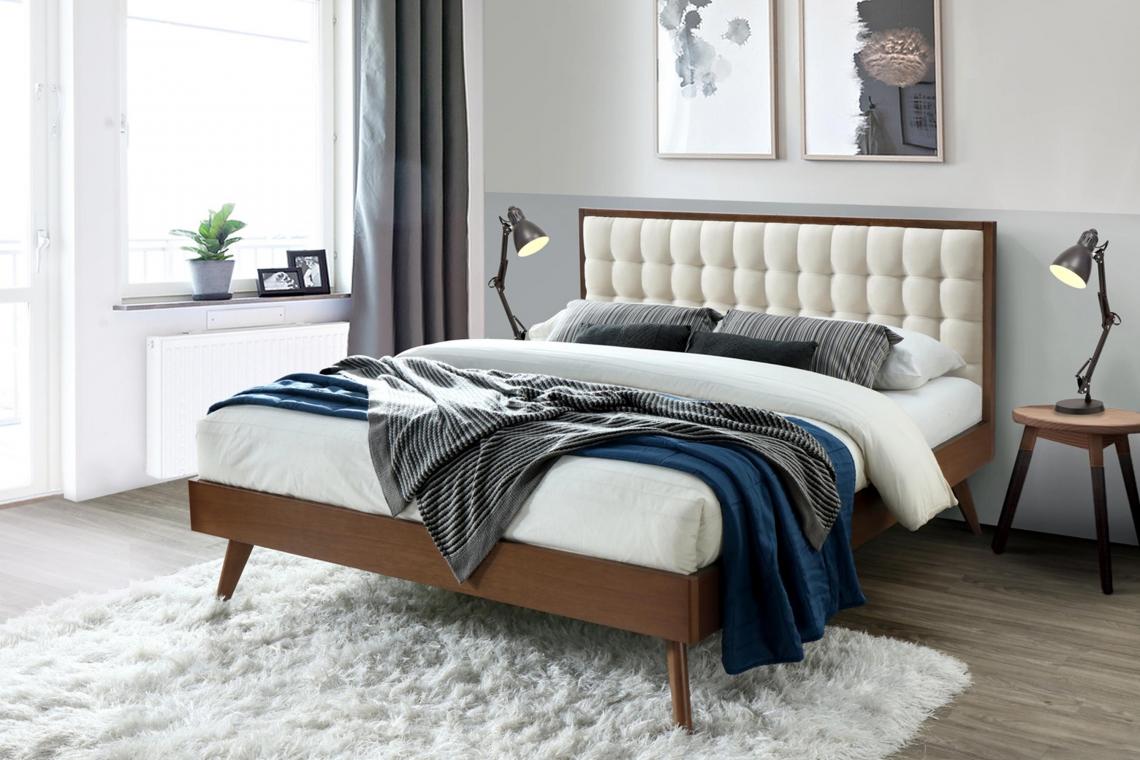 SOLOMO moderní čalouněná postel 160x200 s roštem