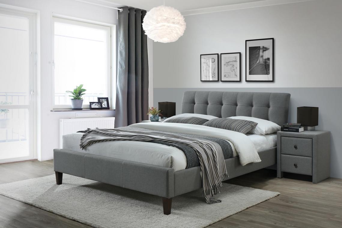 SAMARA 2 moderní šedá čalouněná postel 160x200 s roštem