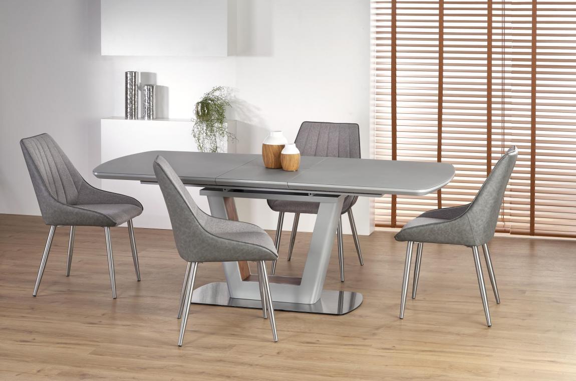 BILOTTI moderní rozkládací jídelní stůl 160-200 cm, světle šedý