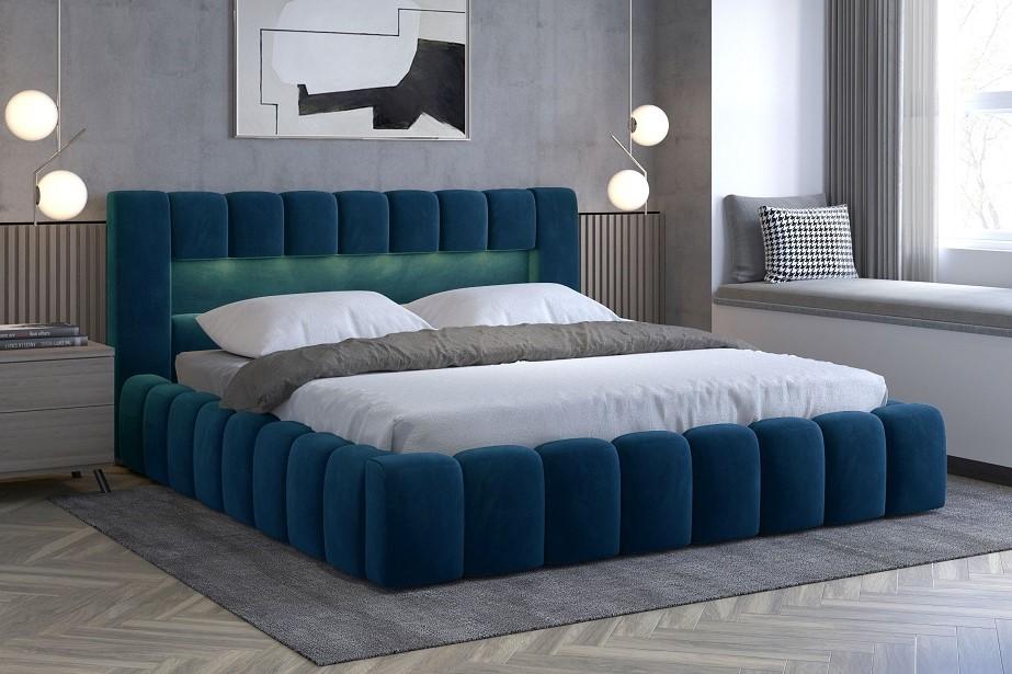 EGON 140x200 elegantní čalouněná postel s kovovým roštem