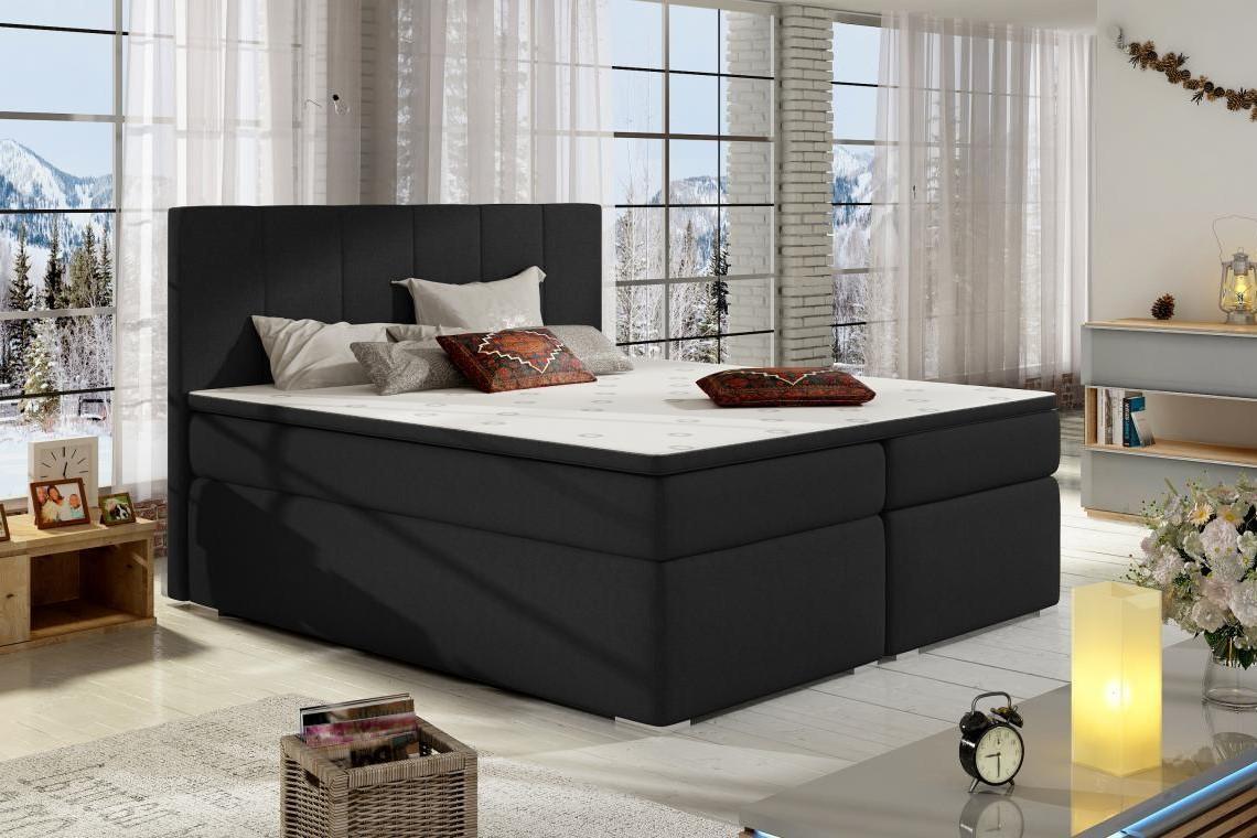 BOLERO 180x200 boxspring postel s úložným prostorem, černá