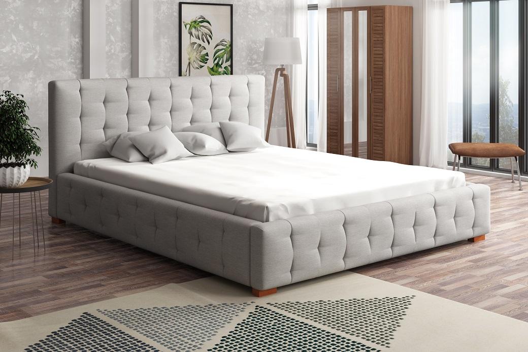 MONTORIO 140x200 elegantní čalouněná postel s prošitím