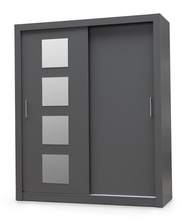 TIMEA 180 moderní šatní skříň s posuvnými dveřmi, antracit