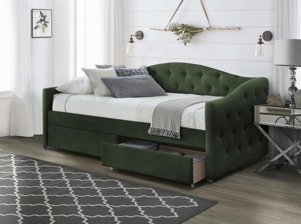 ALOHA postel 90x200 s úložným prostorem, zelená