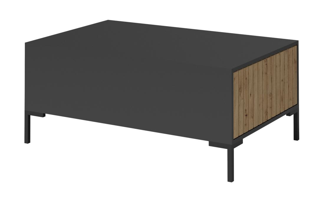 TIMUR konferenční stolek, černý/dub artisan