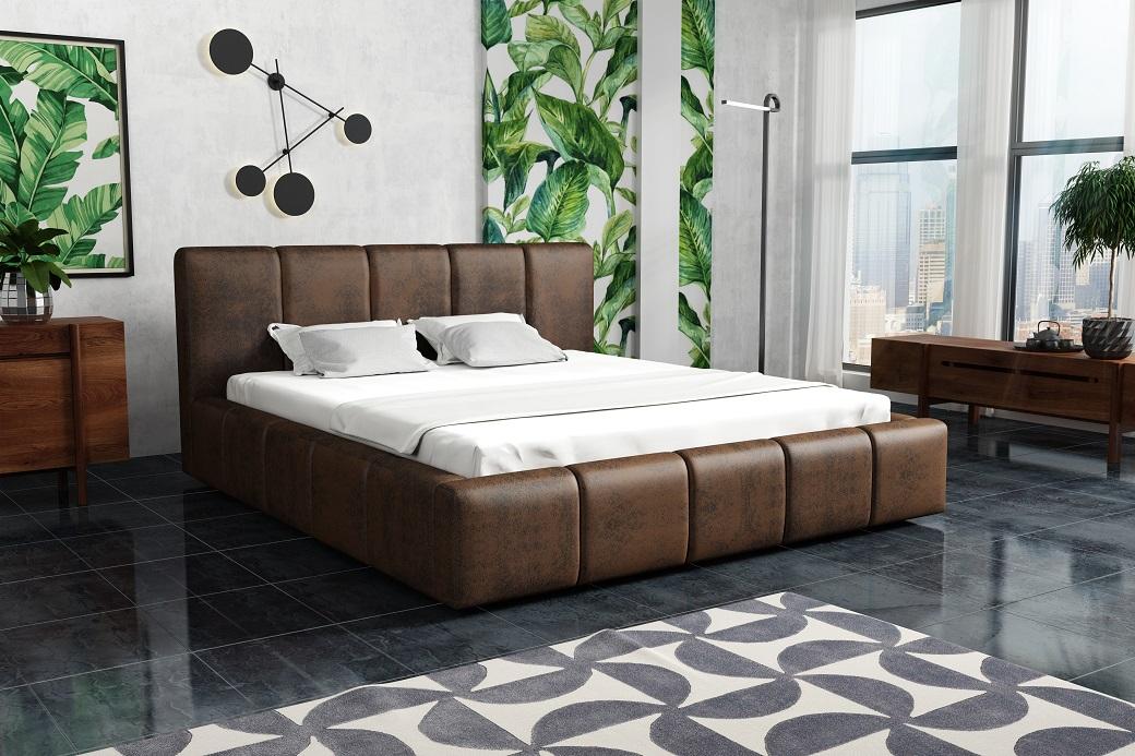 VALERA 200x200 moderní čalouněná postel s úložným prostorem