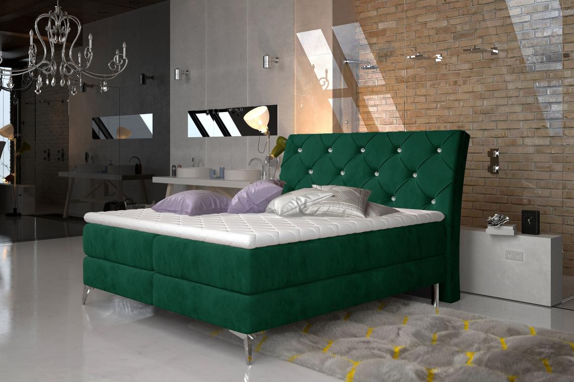 SIENNA 160x200 cm boxspring posteľ s dekoratívnym prešívaním