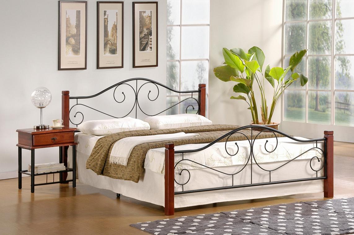 VIOLETTA kovová manželská postel 160x200 s roštem
