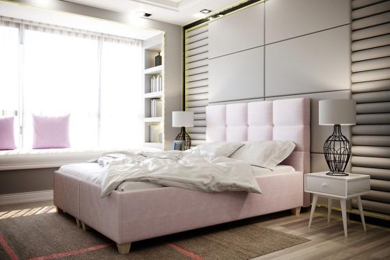 HILARY 140x200 cm čalúnená posteľ s úložným priestorom