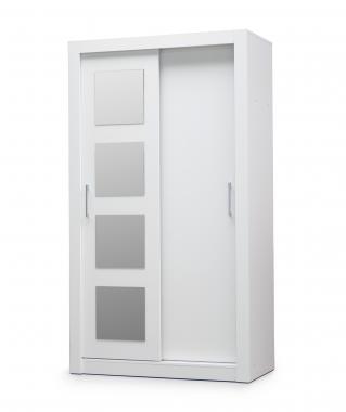 TIMEA 120 malá šatní skříň s posuvnými dveřmi, bílá