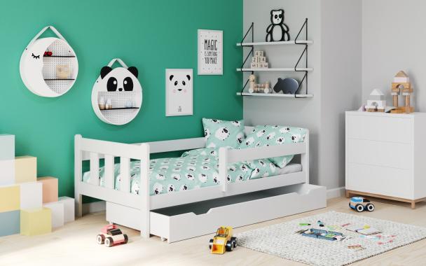 MARINELLA dětská postel se zábranou, dekor bílá