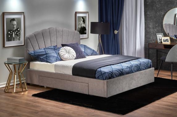 GABRIELLA manželská posteľ s roštom 160x200 cm, sivá