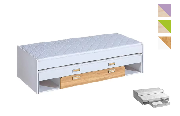 LORENTO L16 detská posteľ s prístelkou a úložným priestorom